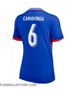 Günstige Frankreich Eduardo Camavinga #6 Heimtrikot Damen EM 2024 Kurzarm